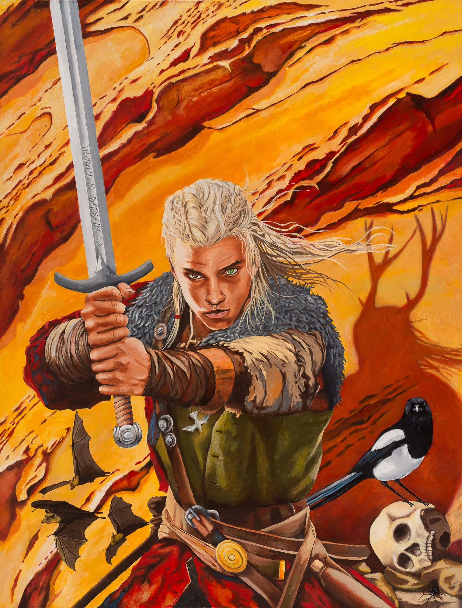 Uris and the Horned God book cover painting
